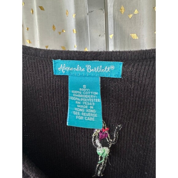 Alexandra Bartlett 90s Vintage Embroidered Hawaiian Hula Girl Knit Sweater S - Picture 5 of 6